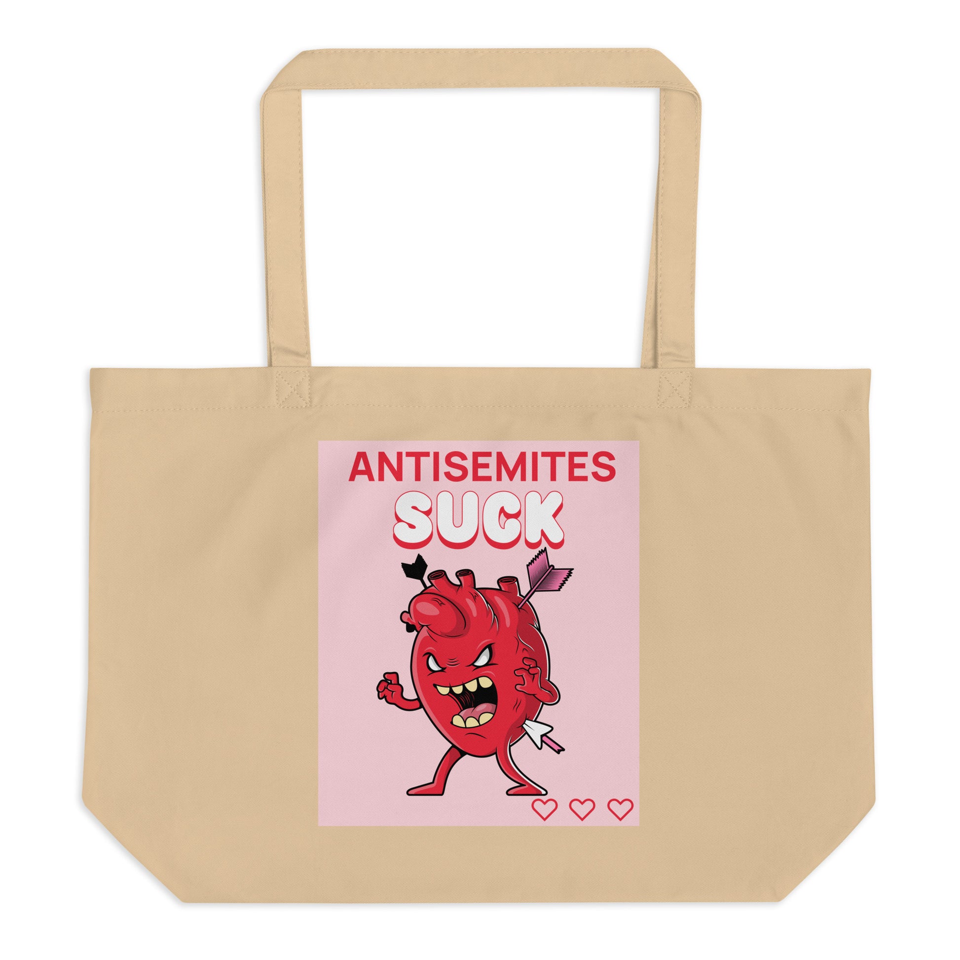 Antisemites Suck | Large Organic Tote Bag Jouparty