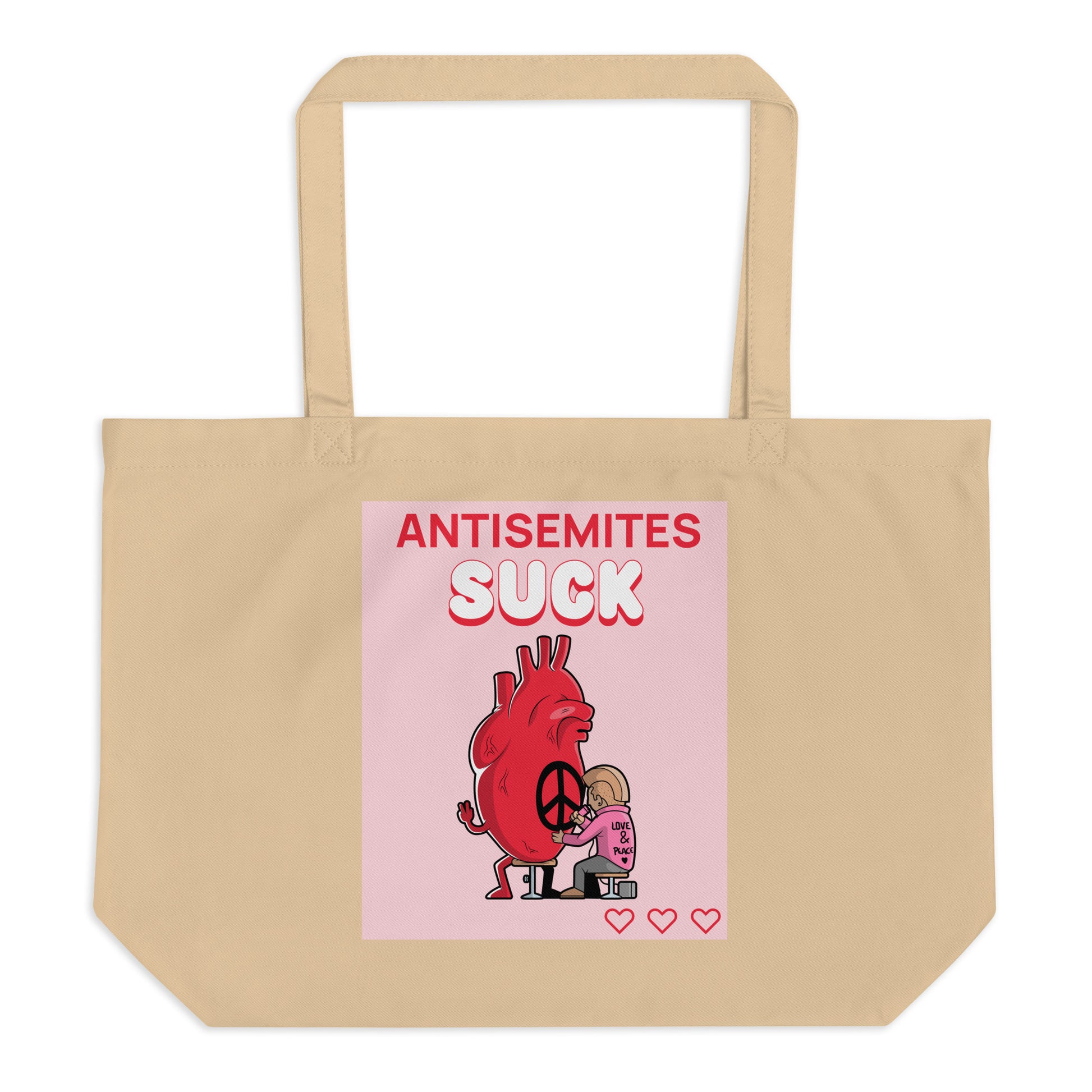 Antisemites Suck | Large Organic Tote Bag Jouparty