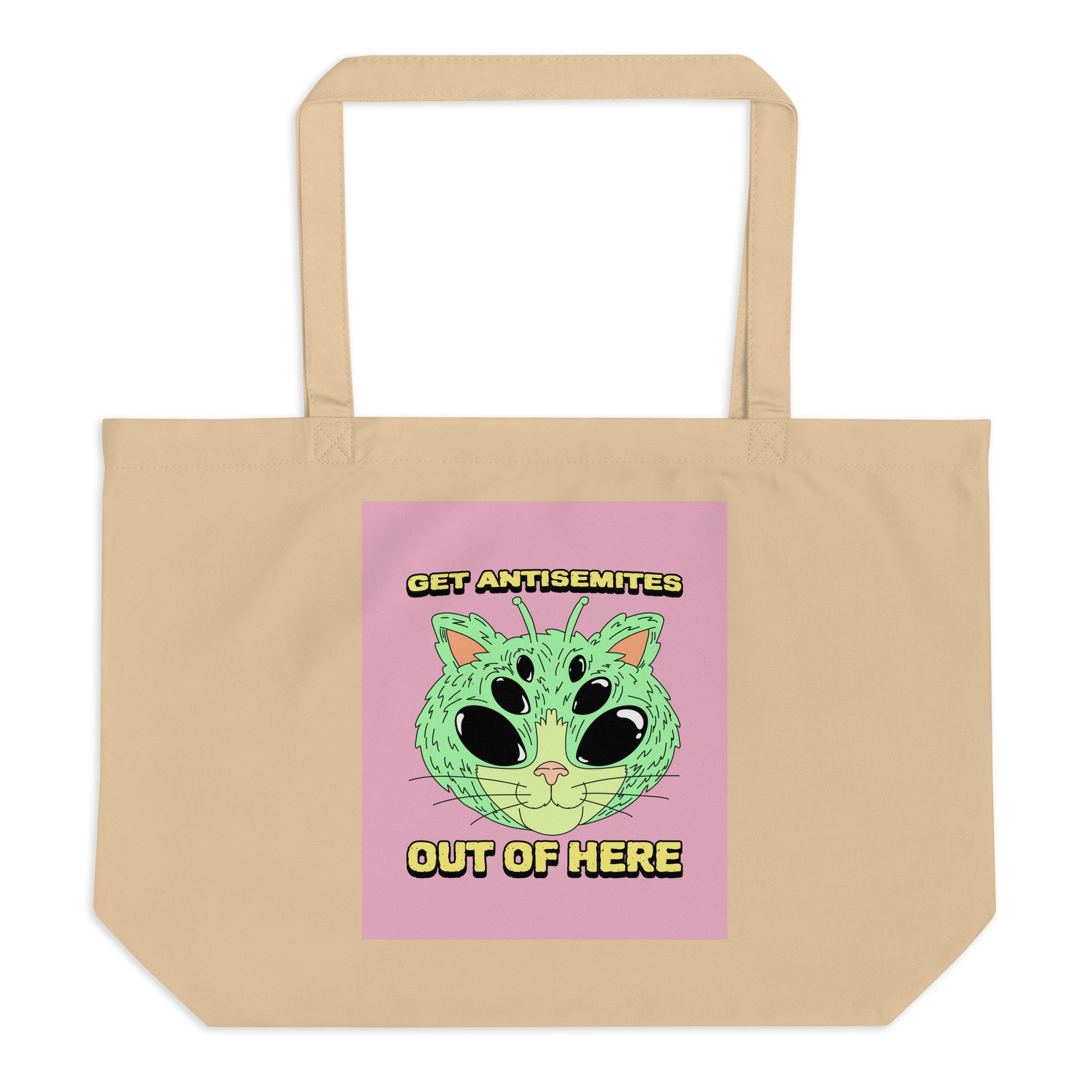 Get Alien Out | Pink Edition | Large Organic Tote Bag Jouparty