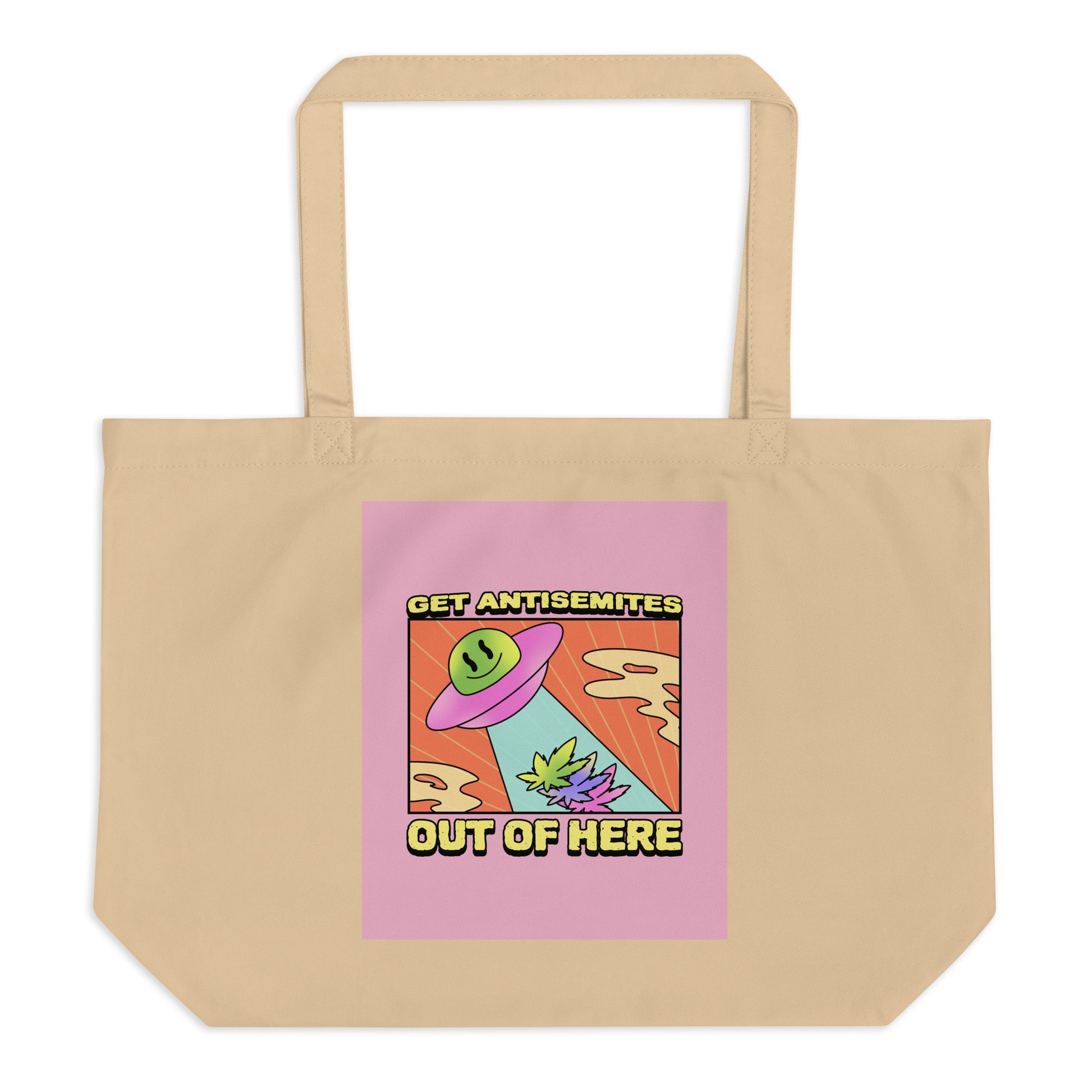 Get Alien Out | Pink Edition | Large Organic Tote Bag