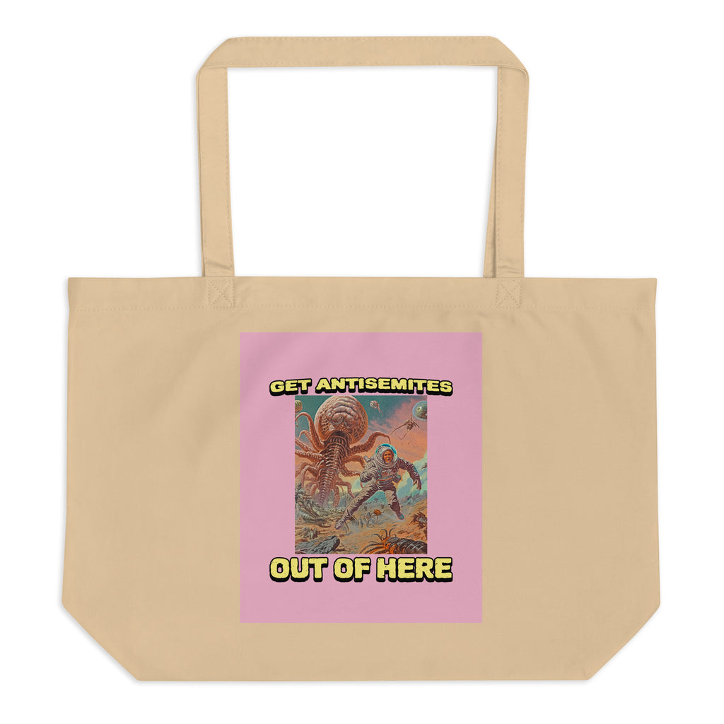 Get Alien Out | Pink Edition | Large Organic Tote Bag