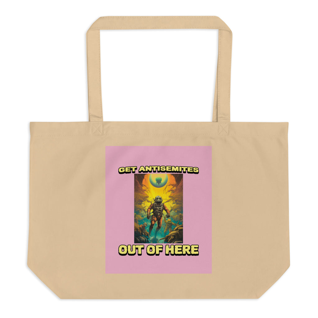 Get Alien Out | Pink Edition | Large Organic Tote Bag