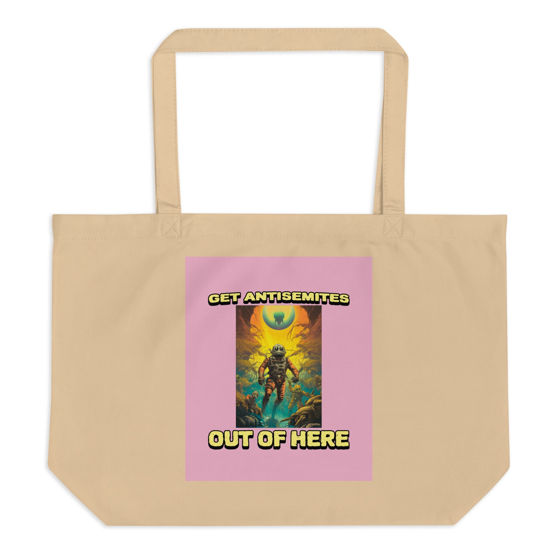 Get Alien Out | Pink Edition | Large Organic Tote Bag