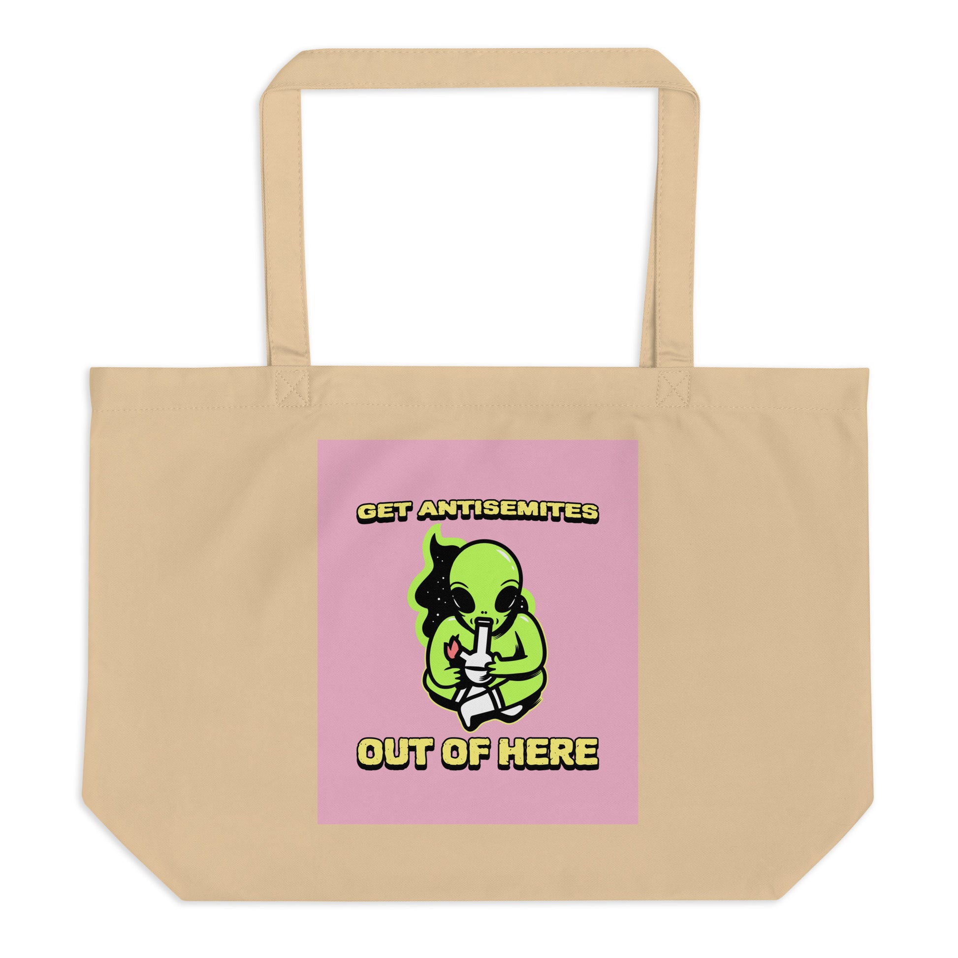 Get Alien Out | Pink Edition | Large Organic Tote Bag