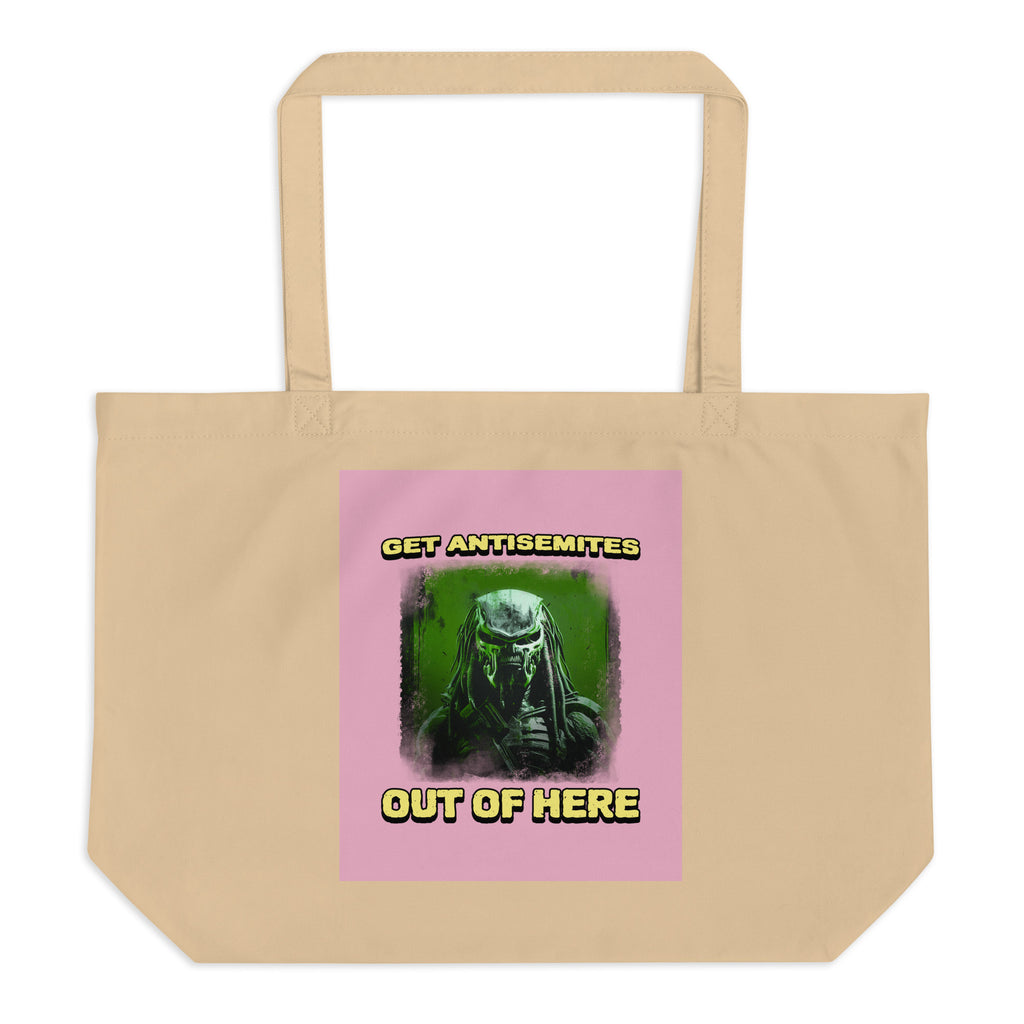 Get Alien Out | Pink Edition | Large Organic Tote Bag Jouparty