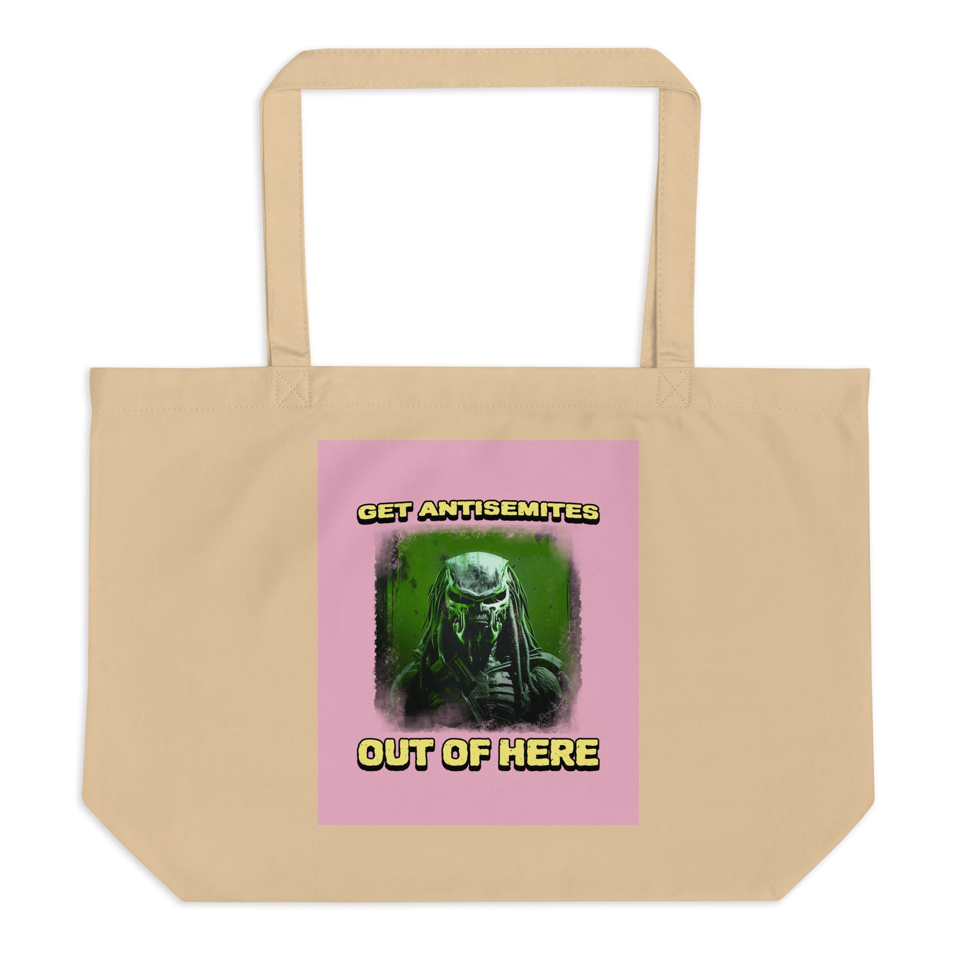 Get Alien Out | Pink Edition | Large Organic Tote Bag Jouparty