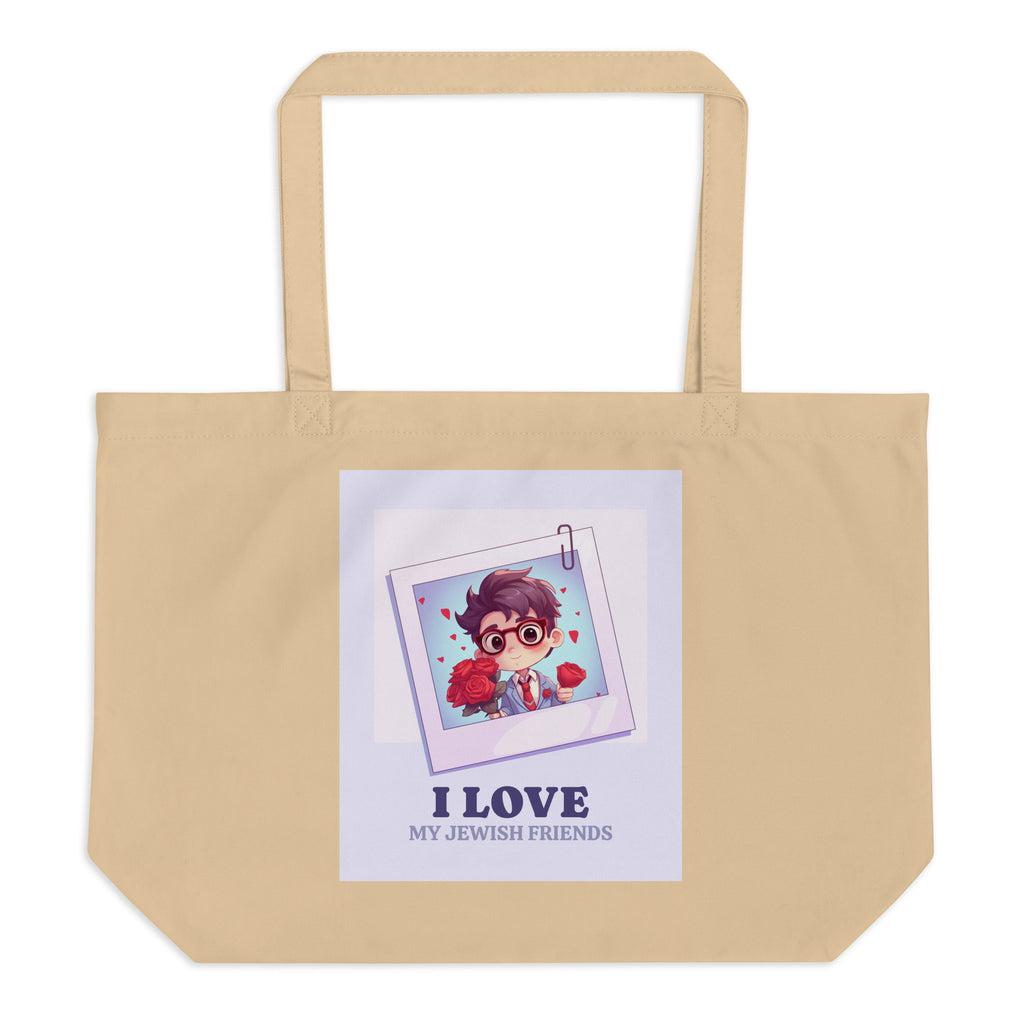 I Love My Jewish Friends | Pink Edition | Large Organic Tote Bag