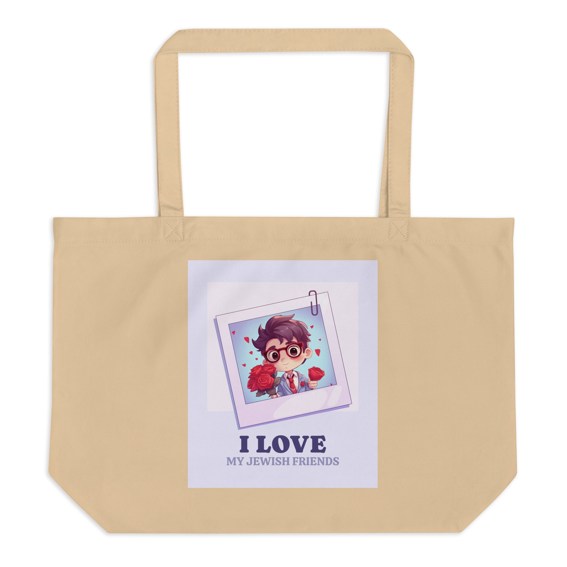 I Love My Jewish Friends | Pink Edition | Large Organic Tote Bag
