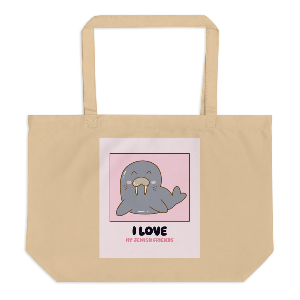 I Love My Jewish Friends | Pink Edition | Large Organic Tote Bag