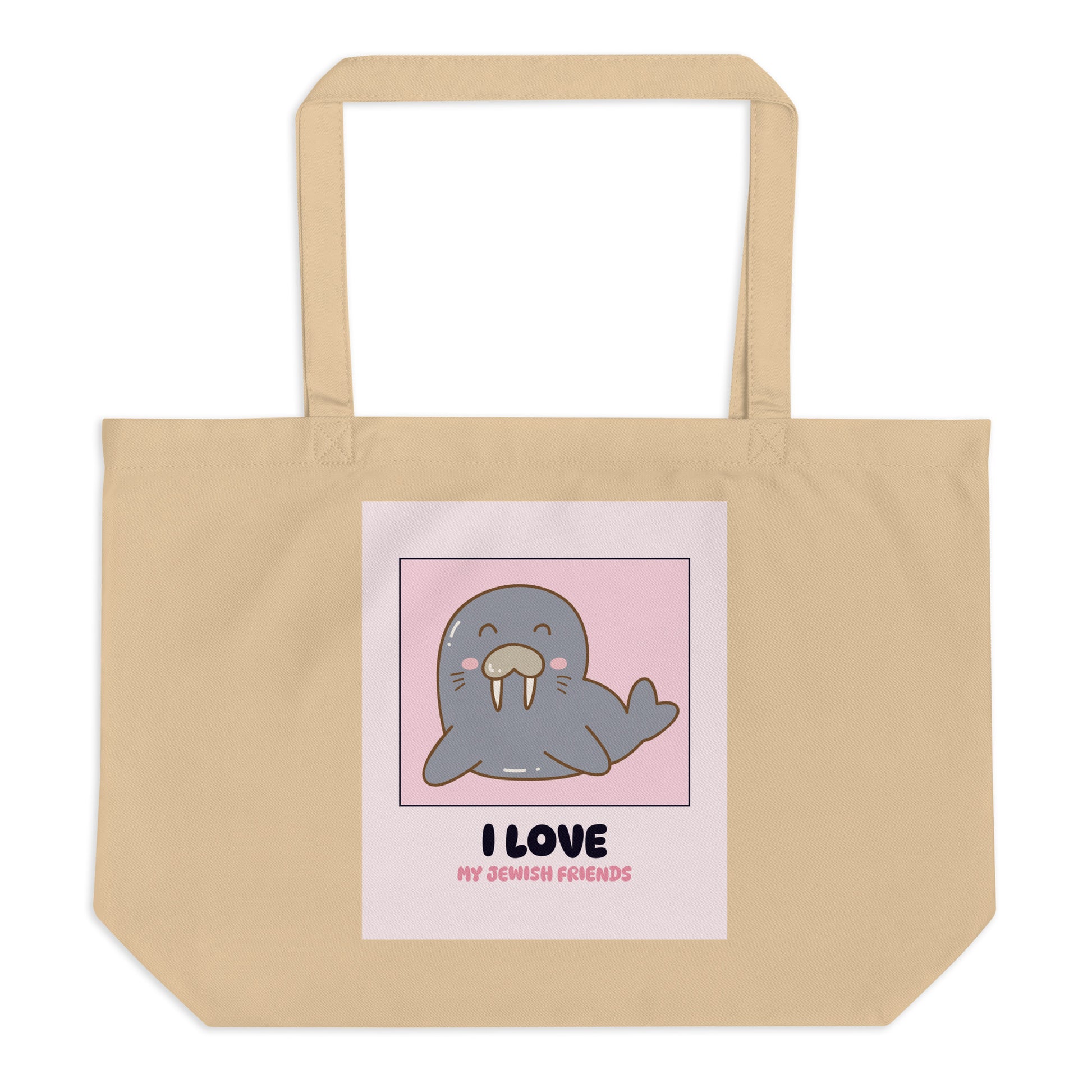I Love My Jewish Friends | Pink Edition | Large Organic Tote Bag