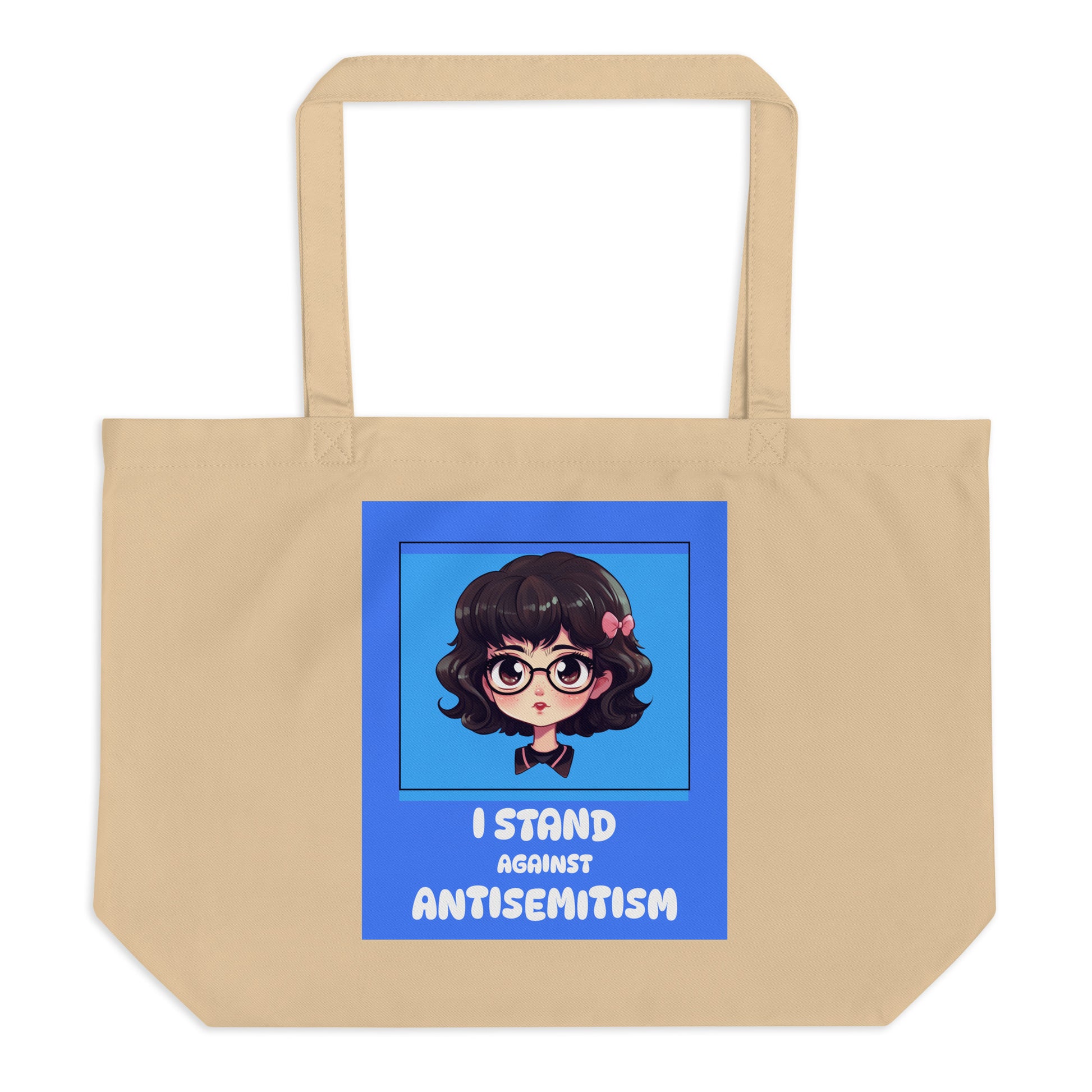 I Stand Against Antisemitism | Large Organic Tote Bag Jouparty