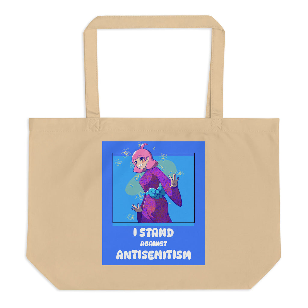 I Stand Against Antisemitism | Large Organic Tote Bag Jouparty