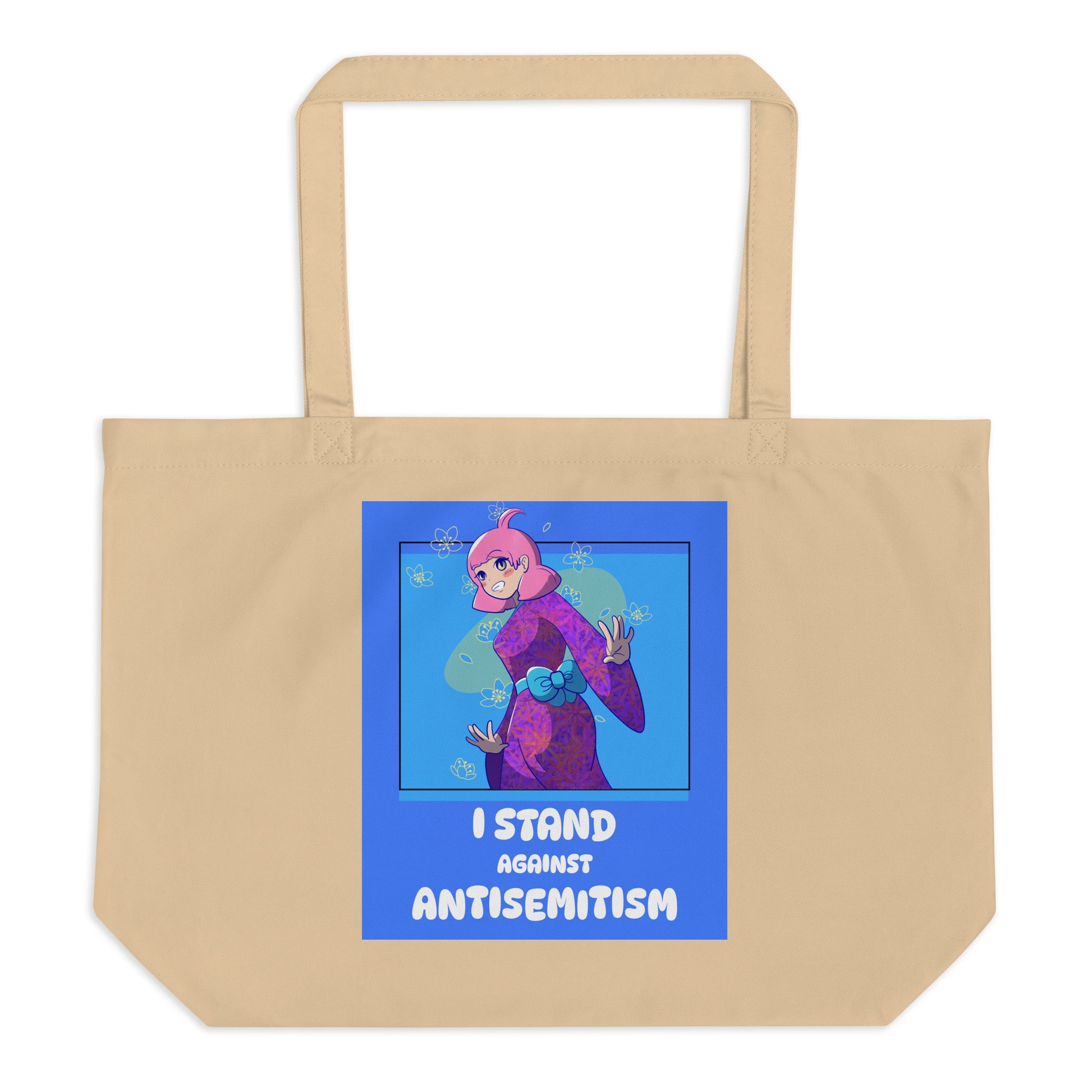 I Stand Against Antisemitism | Large Organic Tote Bag Jouparty