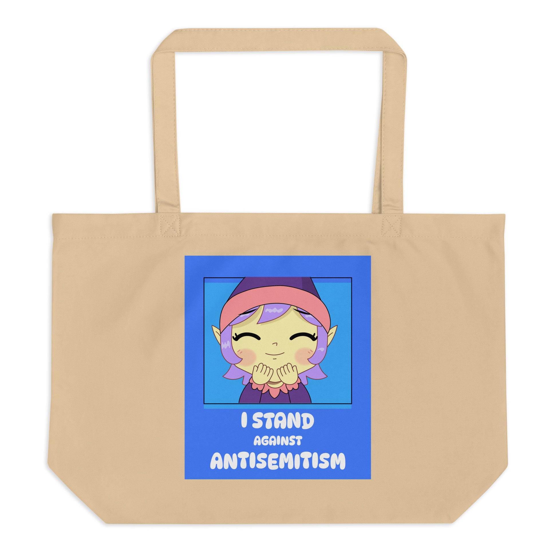 I Stand Against Antisemitism | Large Organic Tote Bag Jouparty