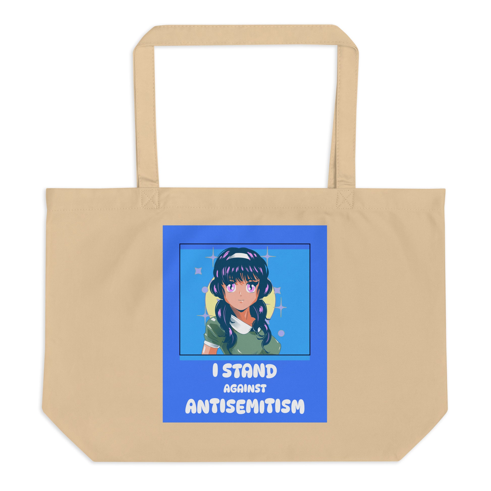 I Stand Against Antisemitism | Large Organic Tote Bag Jouparty