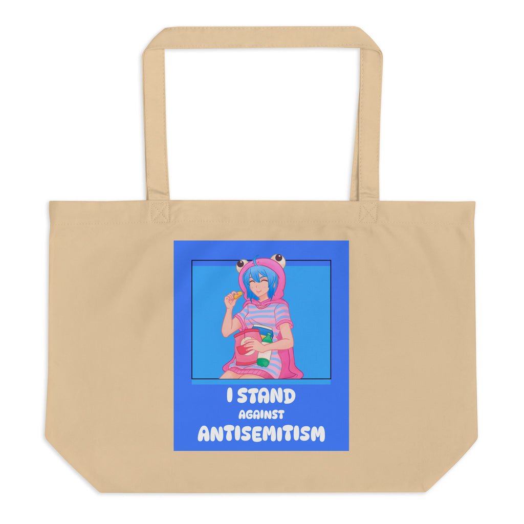 I Stand Against Antisemitism | Large Organic Tote Bag Jouparty