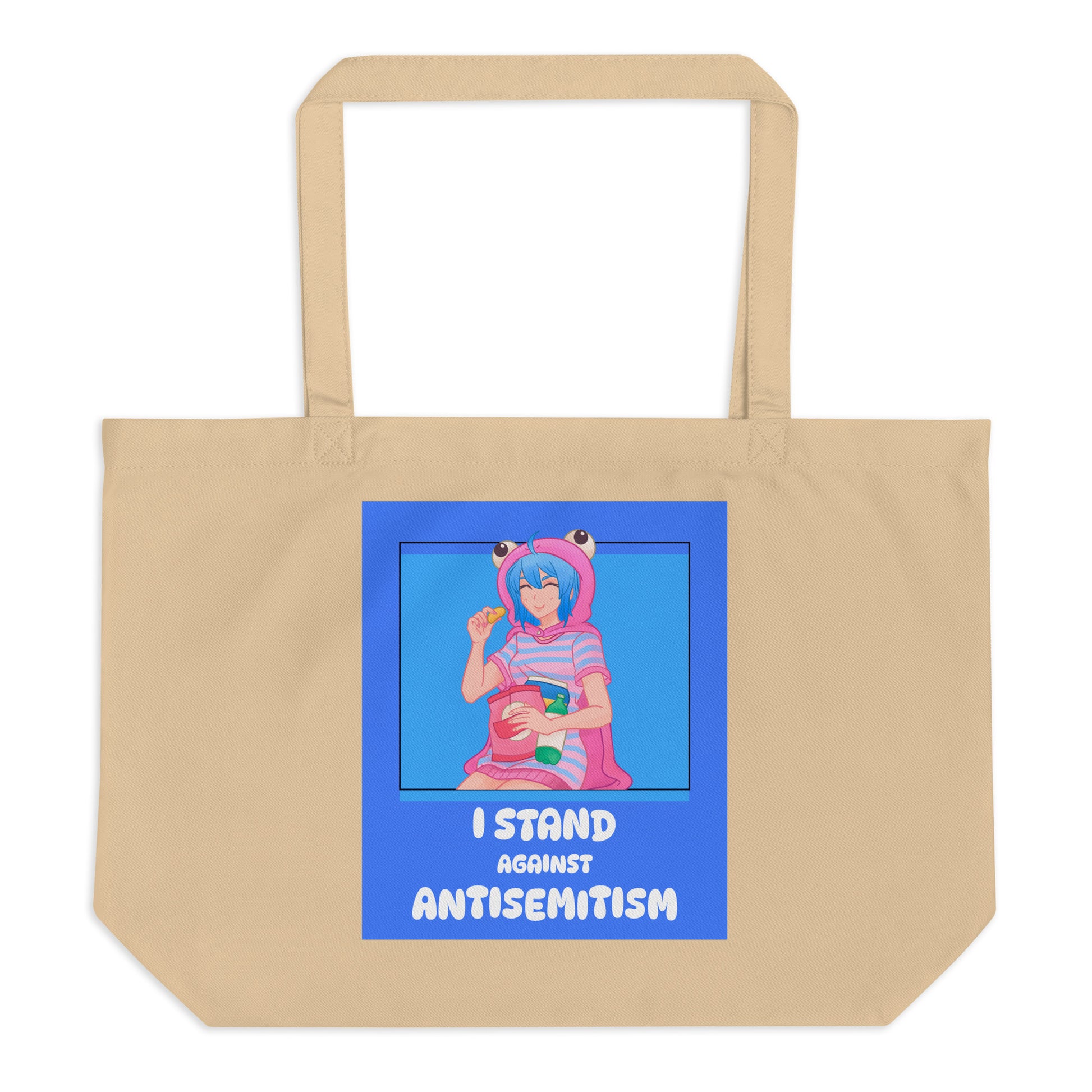 I Stand Against Antisemitism | Large Organic Tote Bag Jouparty