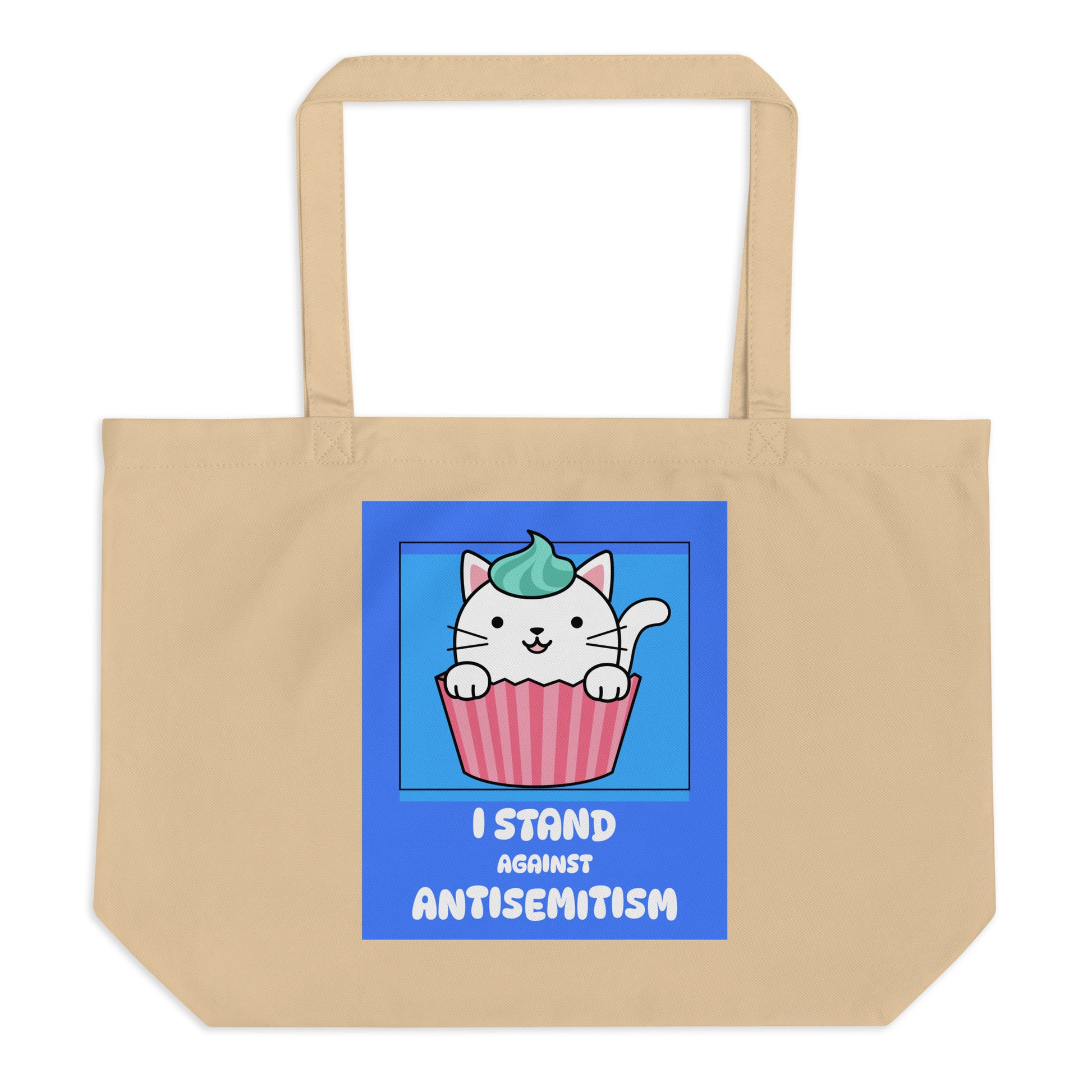 I Stand Against Antisemitism | Large Organic Tote Bag Jouparty
