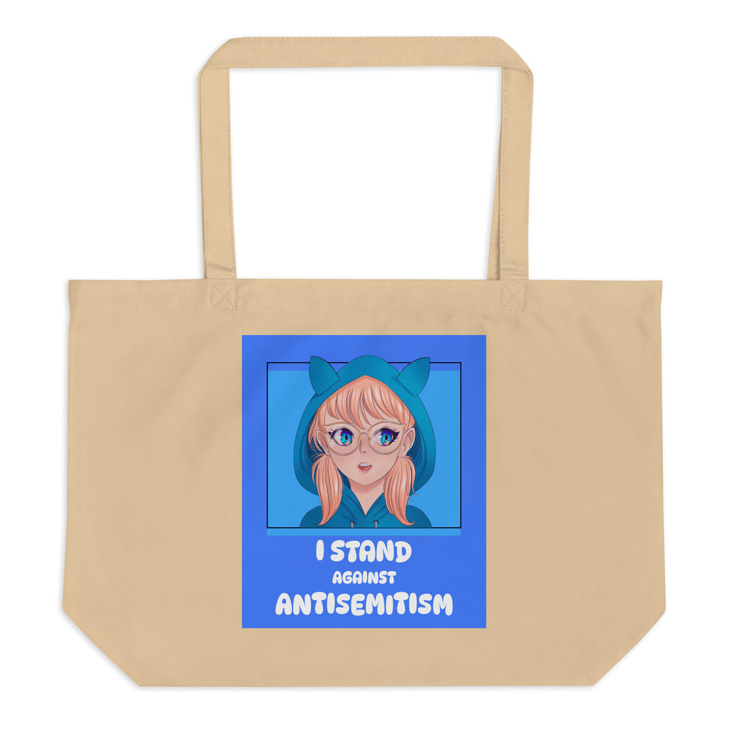 I Stand Against Antisemitism | Large Organic Tote Bag Jouparty
