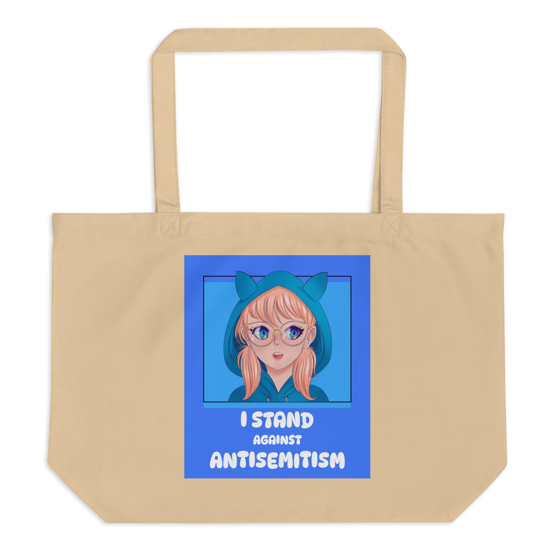 I Stand Against Antisemitism | Large Organic Tote Bag Jouparty