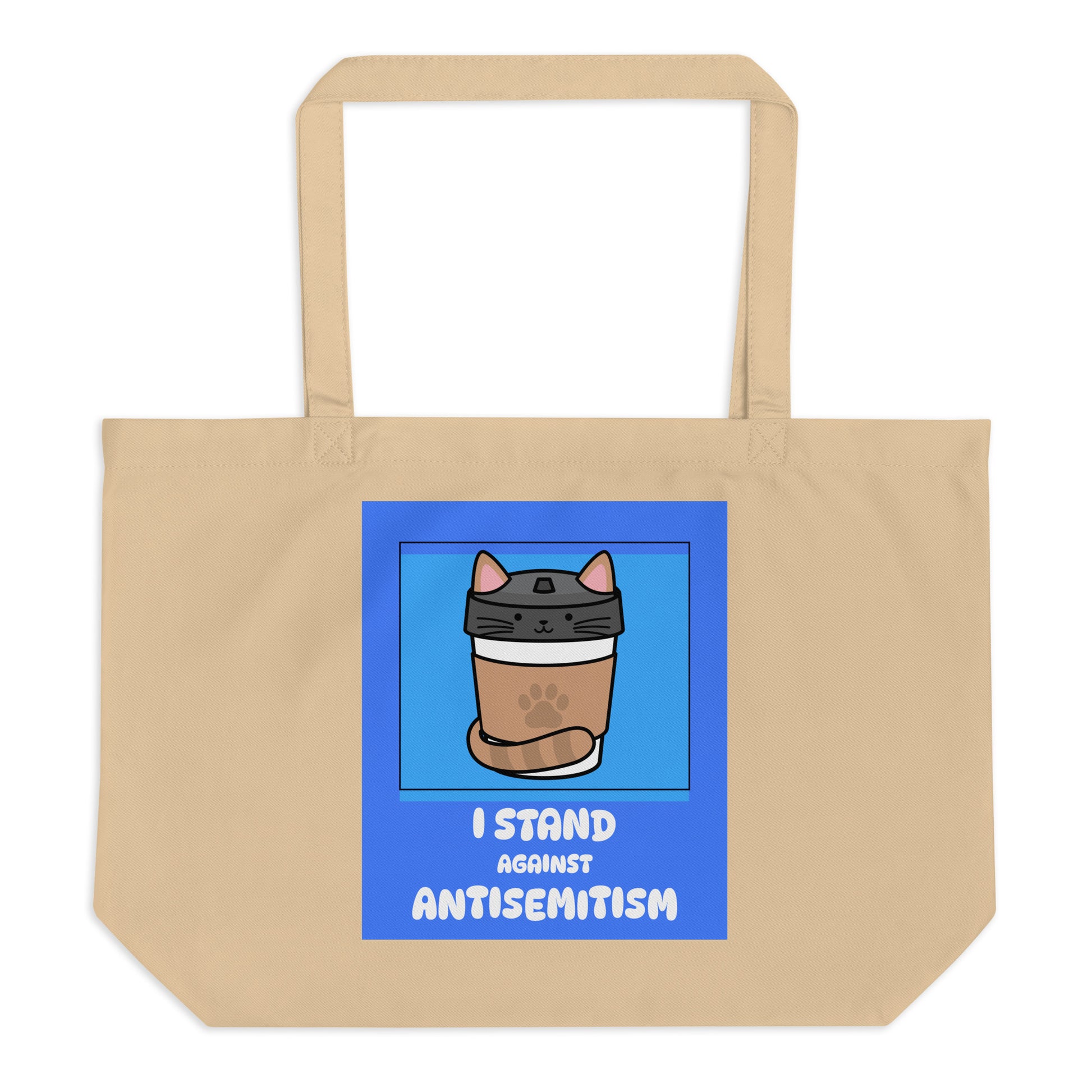I Stand Against Antisemitism | Large Organic Tote Bag Jouparty