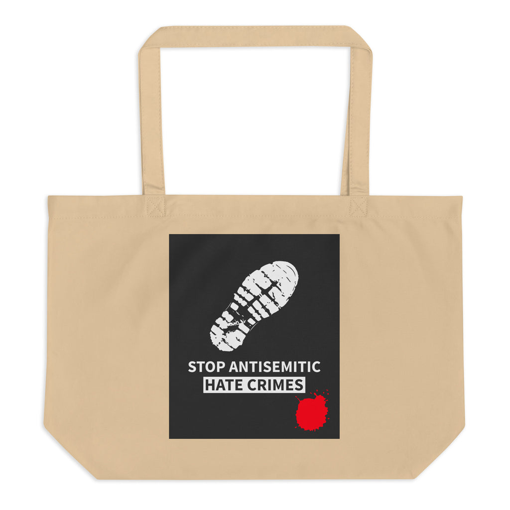 Antisemitic Hate Crimes | Large Organic Tote Bag Jouparty