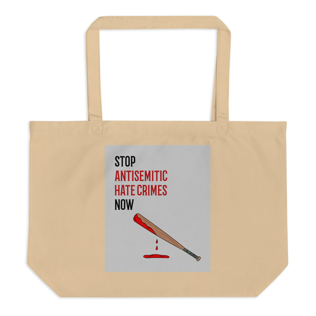 Antisemitic Hate Crimes | Large Organic Tote Bag Jouparty