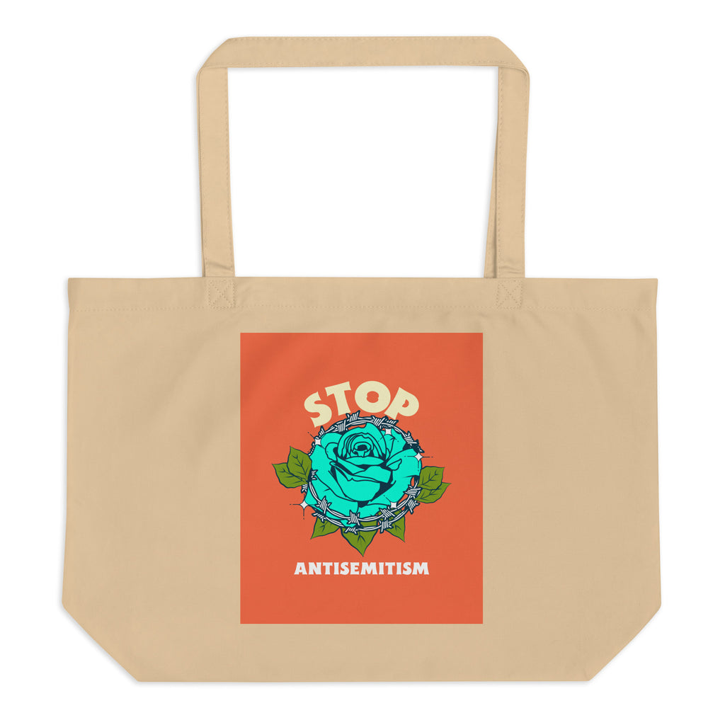 Stop Antisemitism | Plants & Flowers Edition | Large Organic Tote Bag