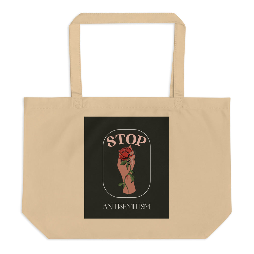 Stop Antisemitism | Plants & Flowers Edition | Large Organic Tote Bag