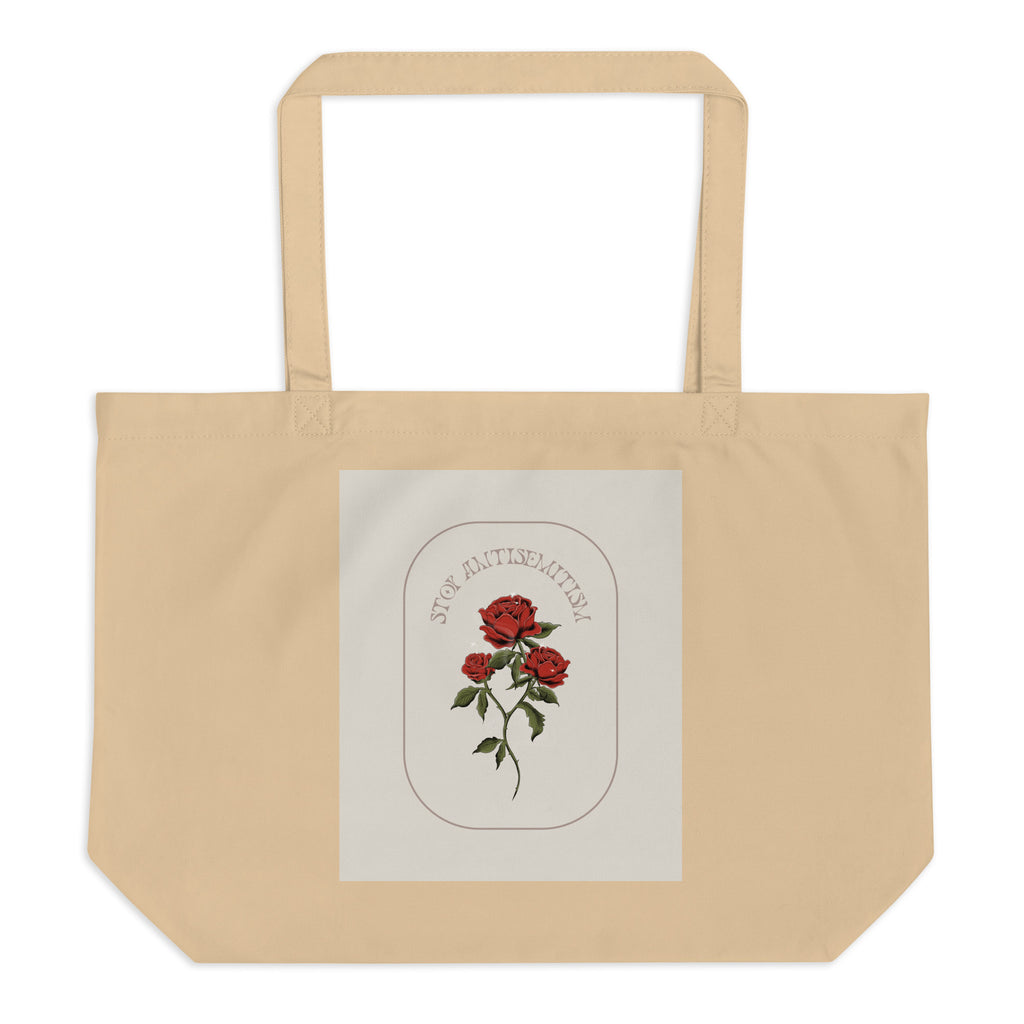 Stop Antisemitism | Plants & Flowers Edition | Large Organic Tote Bag