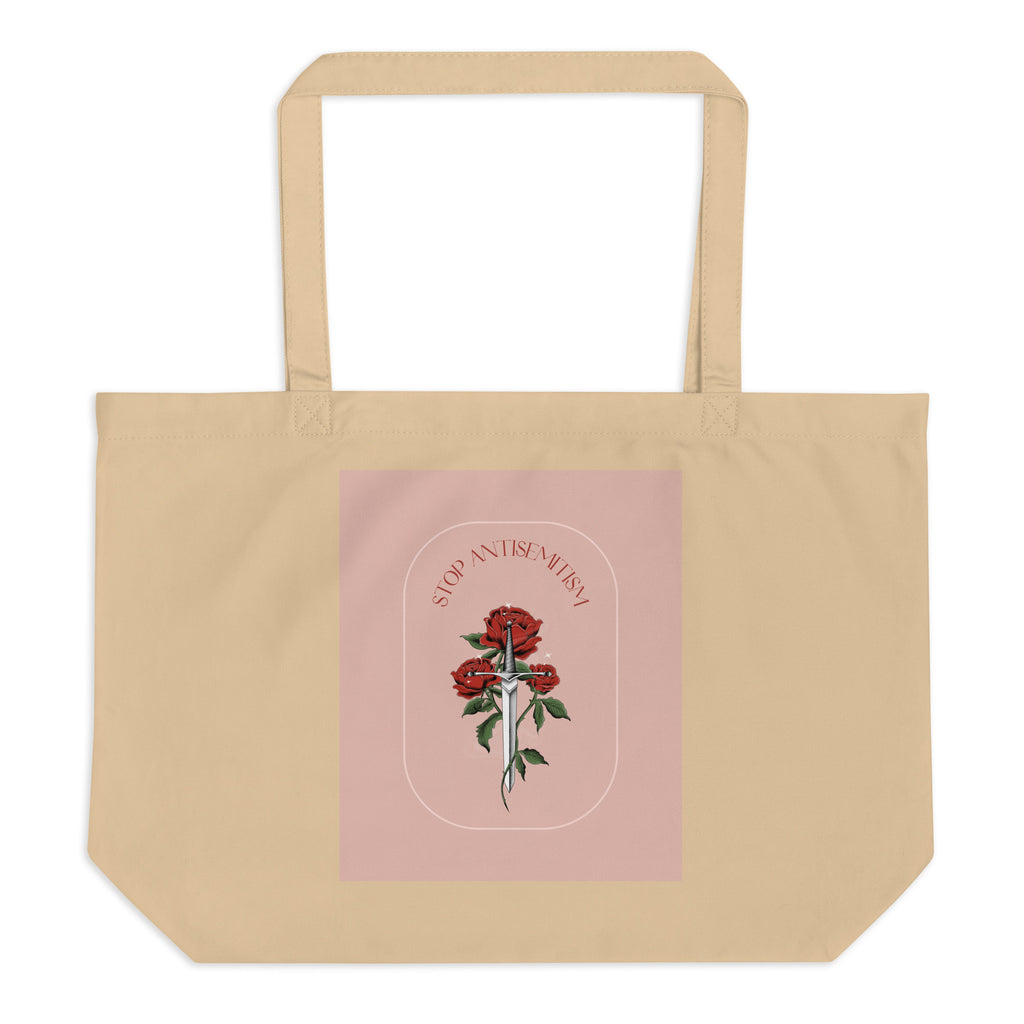 Stop Antisemitism | Plants & Flowers Edition | Large Organic Tote Bag