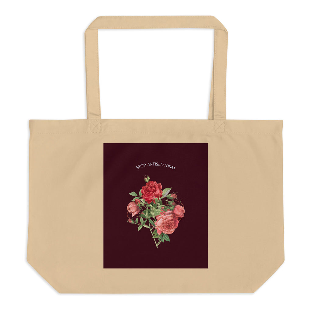 Stop Antisemitism | Plants & Flowers Edition | Large Organic Tote Bag