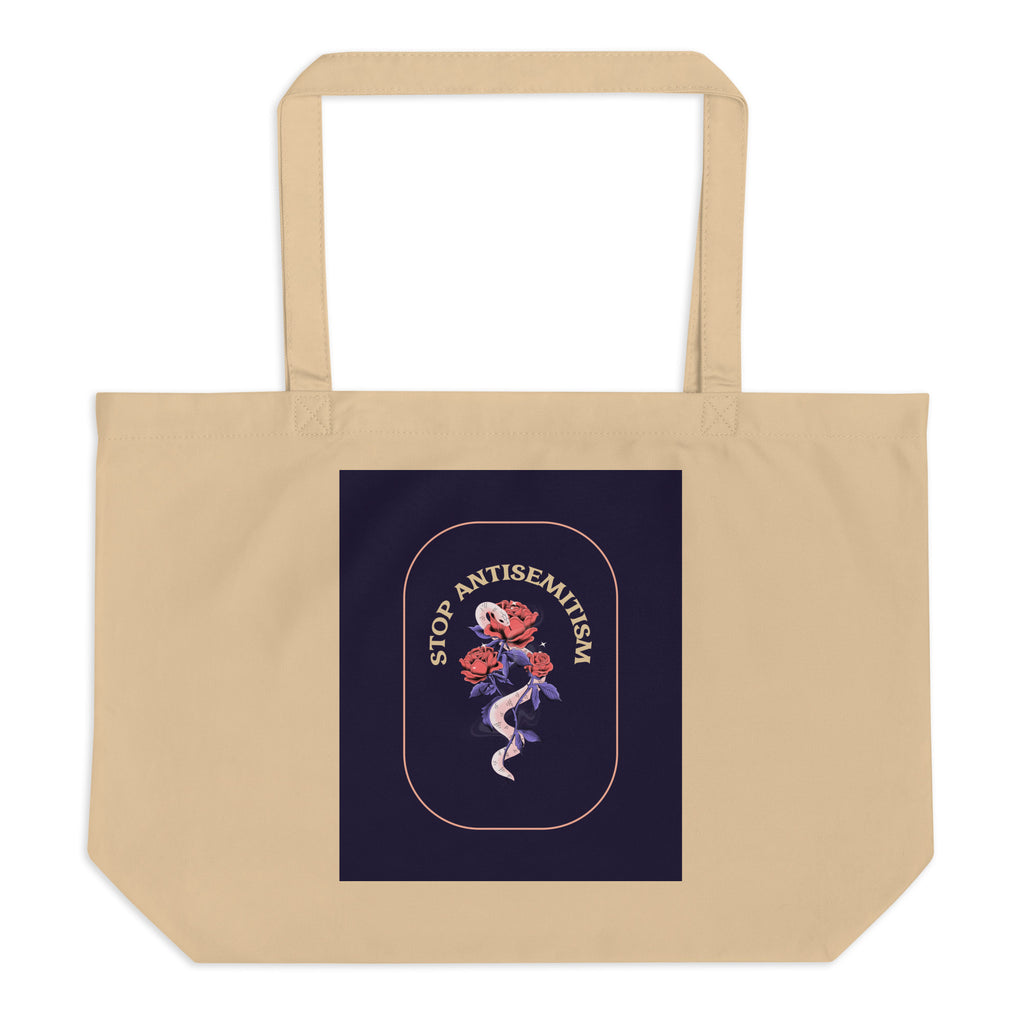Stop Antisemitism | Plants & Flowers Edition | Large Organic Tote Bag