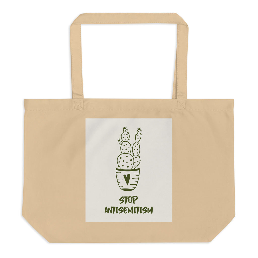 Stop Antisemitism | Plants & Flowers Edition | Large Organic Tote Bag