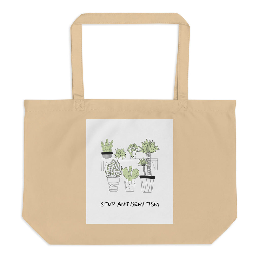 Stop Antisemitism | Plants & Flowers Edition | Large Organic Tote Bag