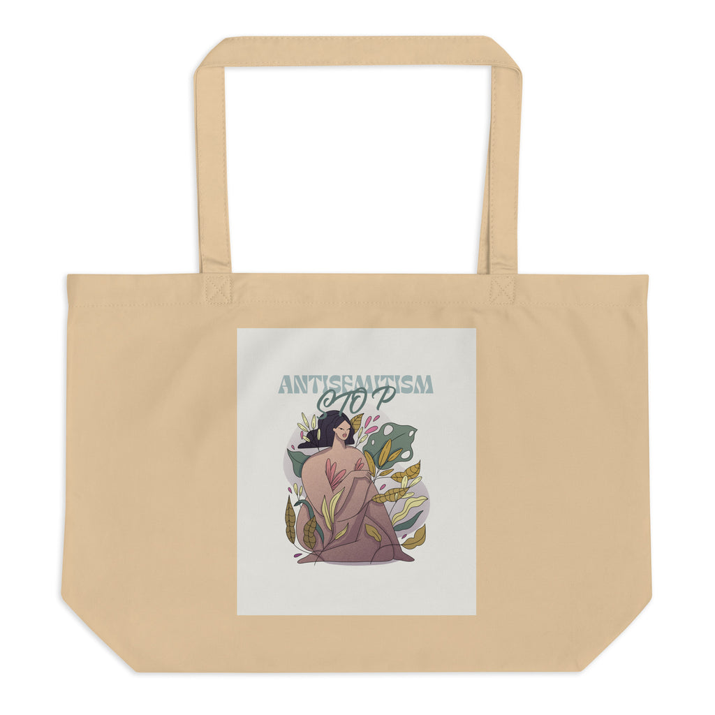 Stop Antisemitism | Plants & Flowers Edition | Large Organic Tote Bag
