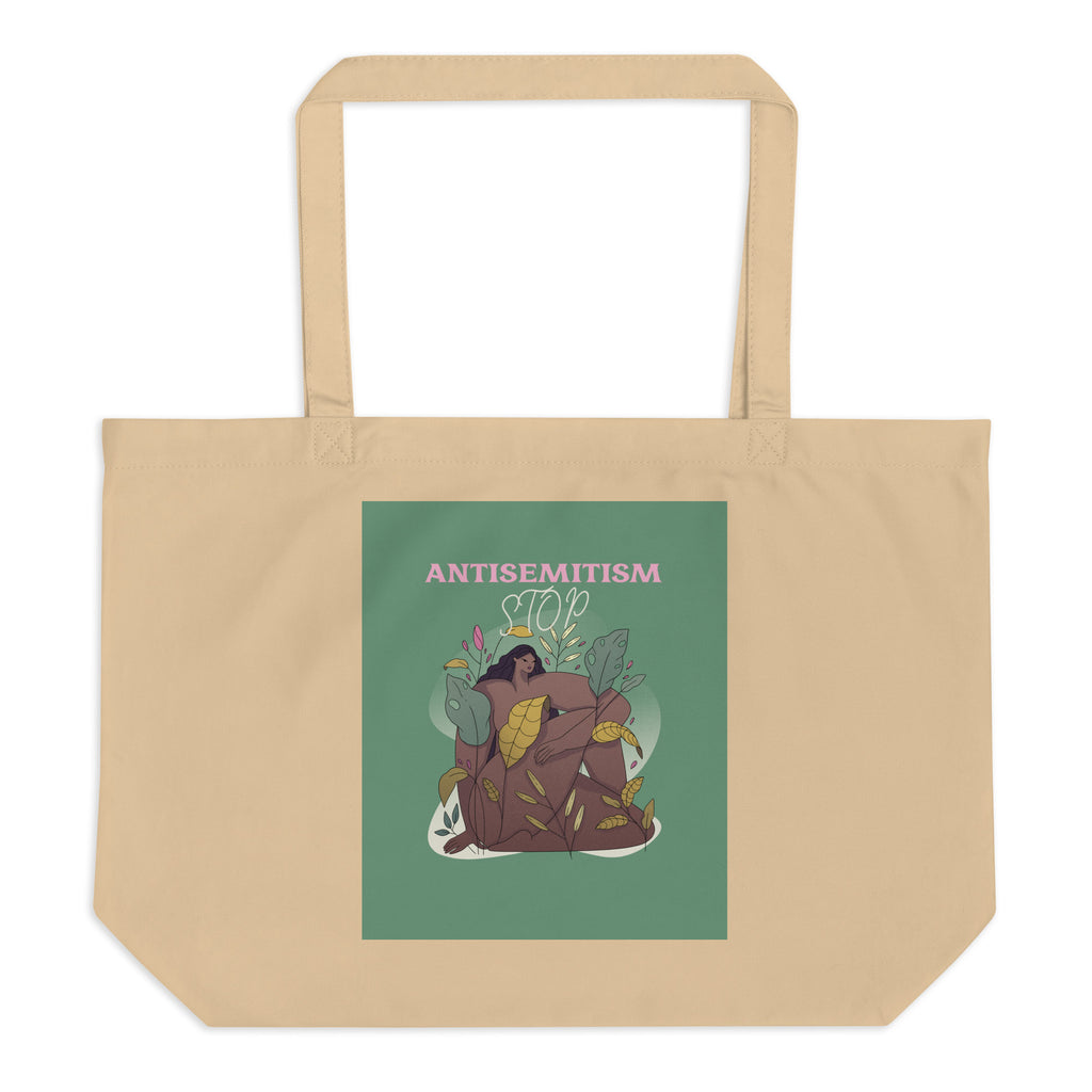 Stop Antisemitism | Plants & Flowers Edition | Large Organic Tote Bag