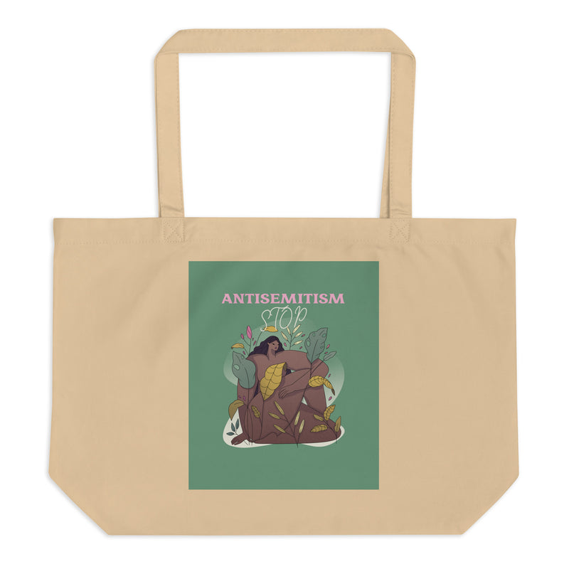 Stop Antisemitism | Plants & Flowers Edition | Large Organic Tote Bag
