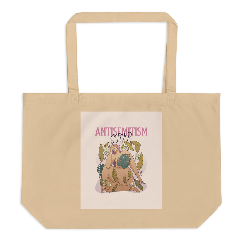 Stop Antisemitism | Plants & Flowers Edition | Large Organic Tote Bag
