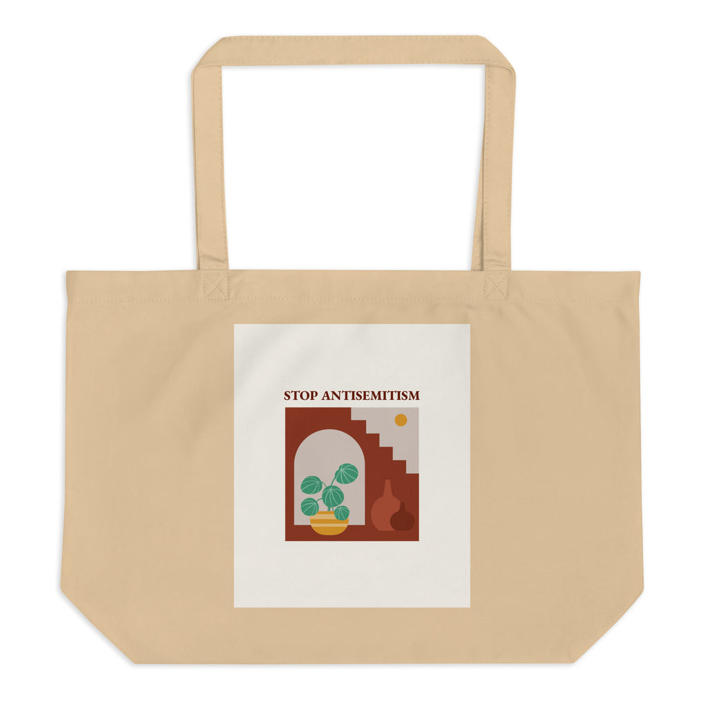 Stop Antisemitism | Plants & Flowers Edition | Large Organic Tote Bag