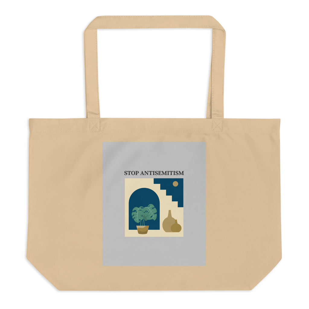 Stop Antisemitism | Plants & Flowers Edition | Large Organic Tote Bag