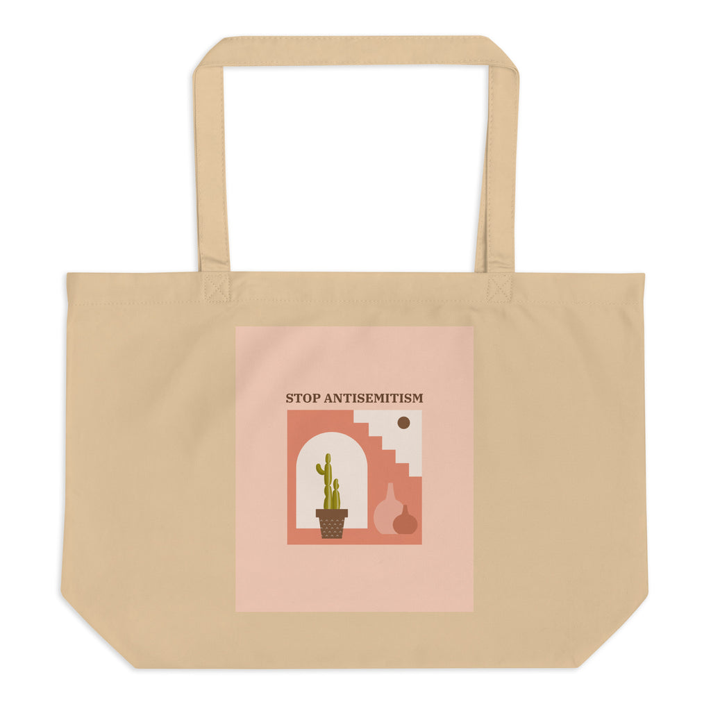 Stop Antisemitism | Plants & Flowers Edition | Large Organic Tote Bag
