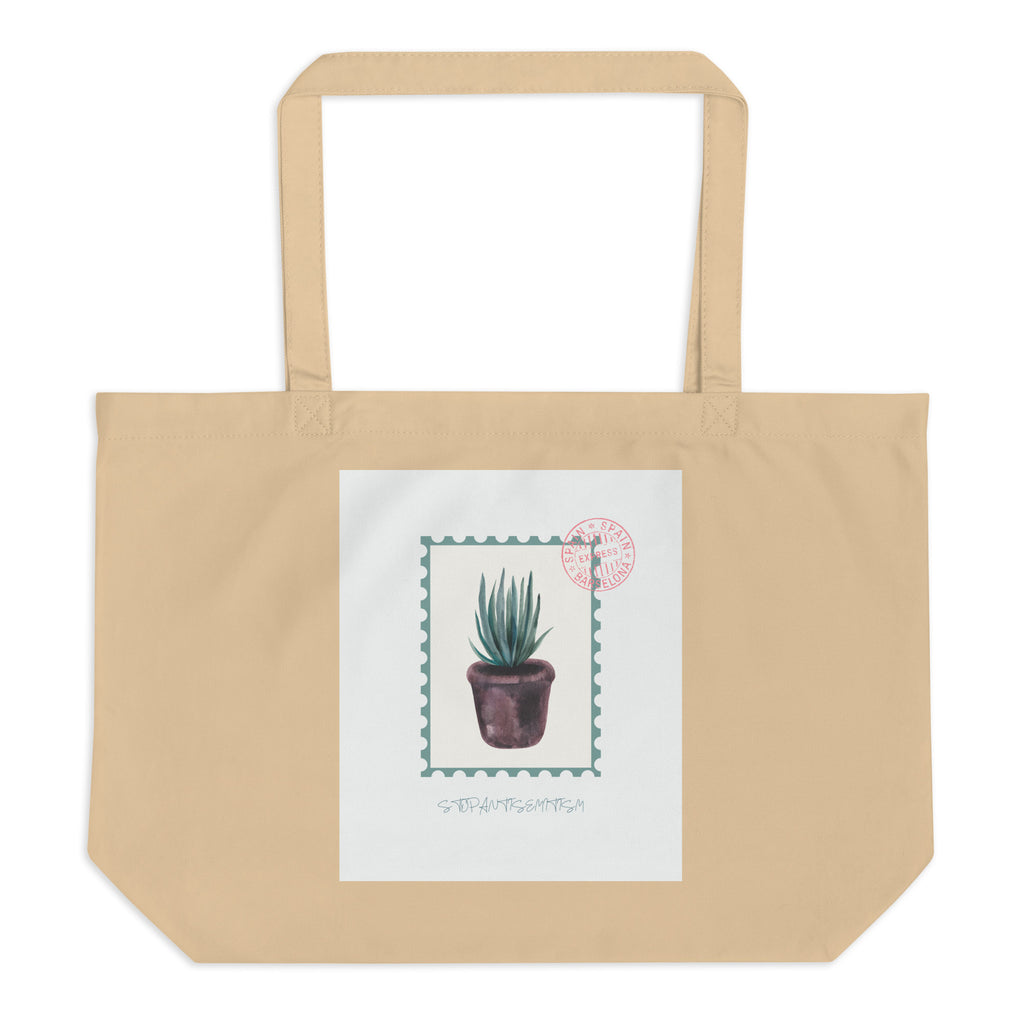 Stop Antisemitism | Plants & Flowers Edition | Large Organic Tote Bag