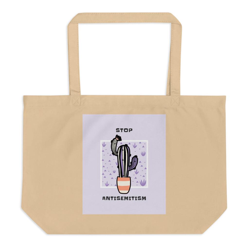 Stop Antisemitism | Plants & Flowers Edition | Large Organic Tote Bag