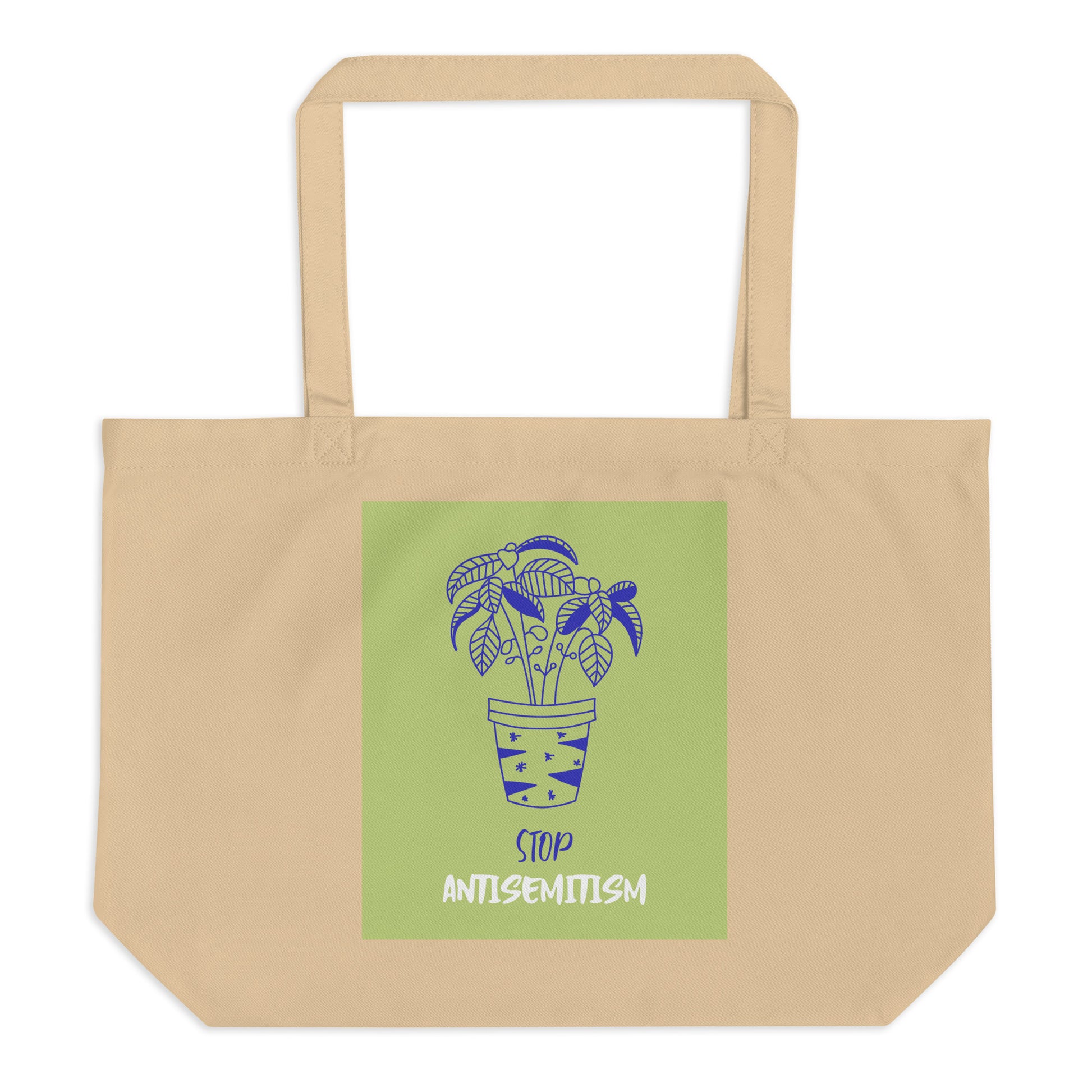 Stop Antisemitism | Plants & Flowers Edition | Large Organic Tote Bag