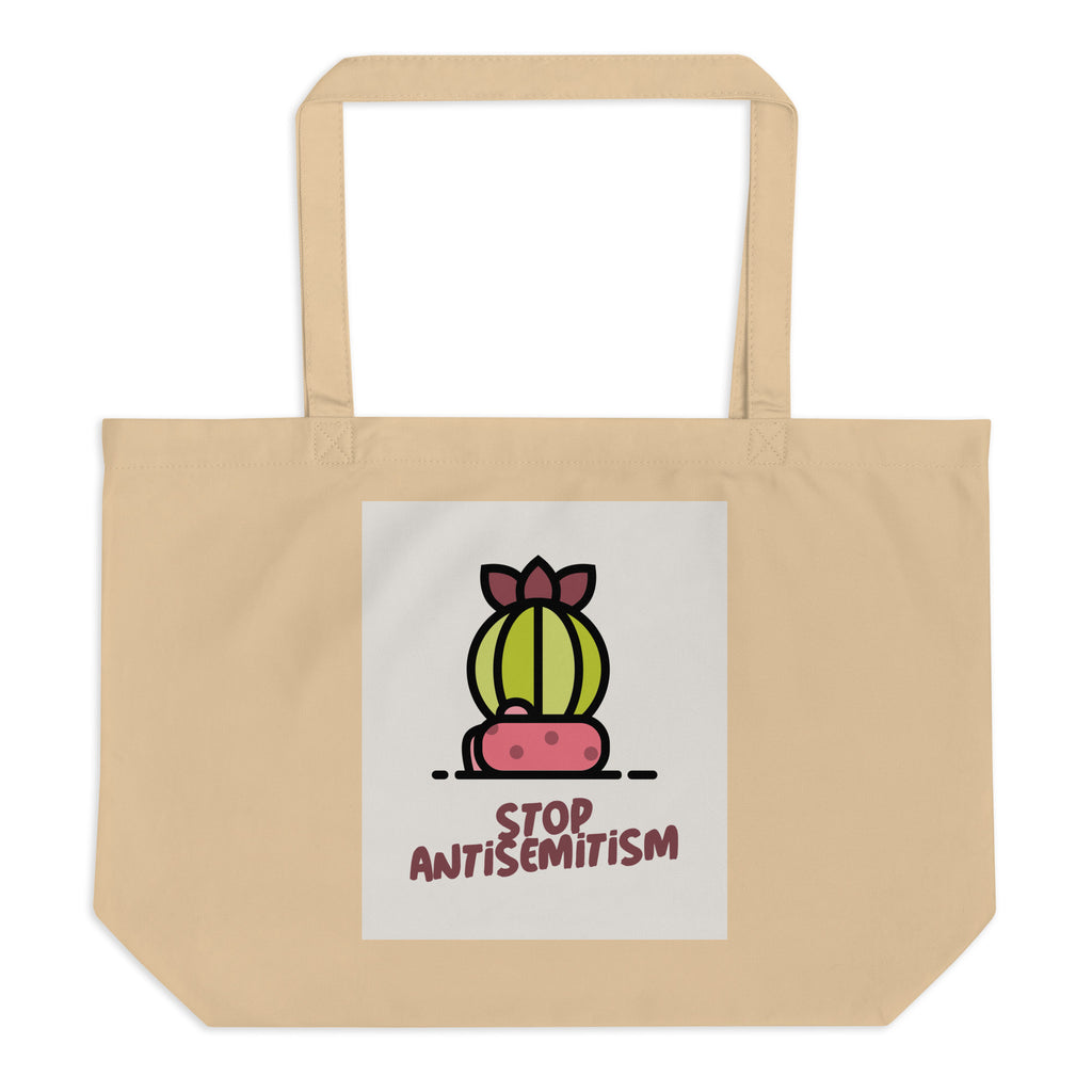 Stop Antisemitism | Plants & Flowers Edition | Large Organic Tote Bag