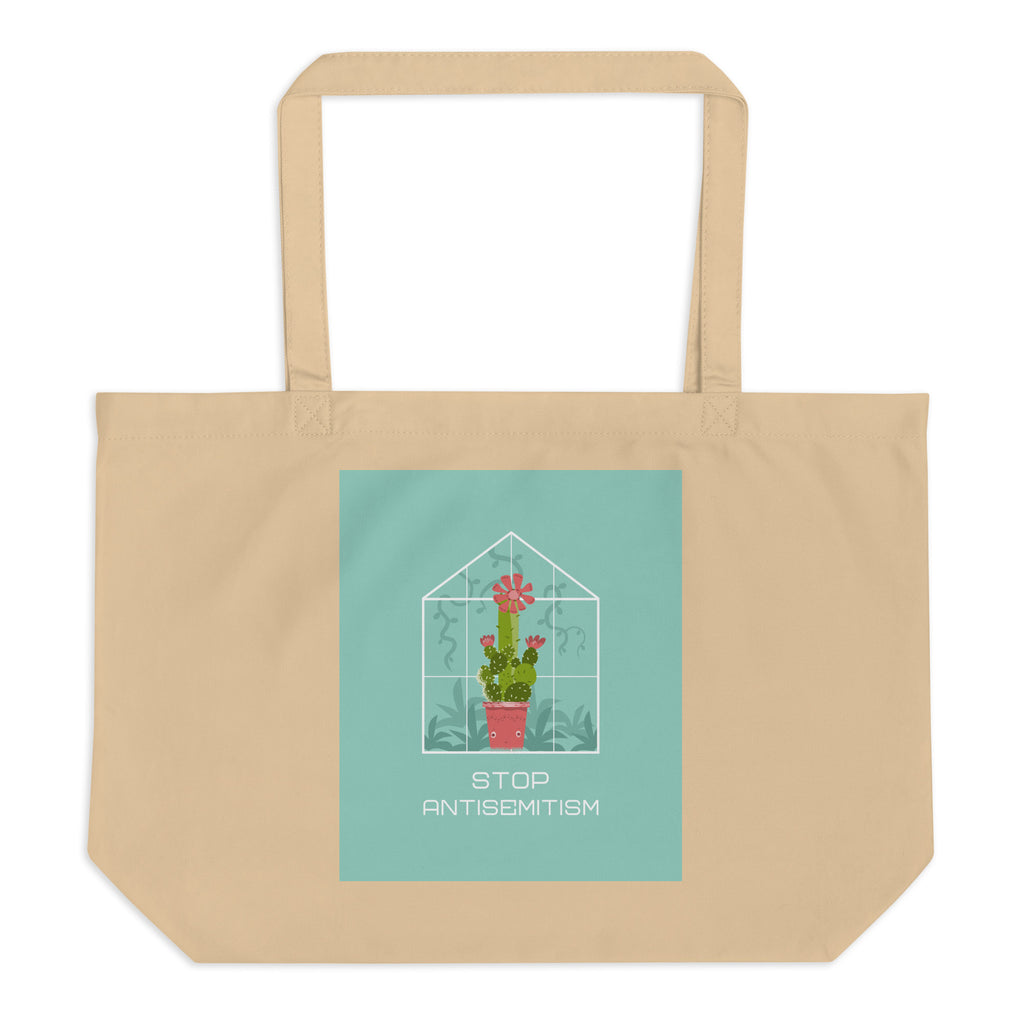 Stop Antisemitism | Plants & Flowers Edition | Large Organic Tote Bag