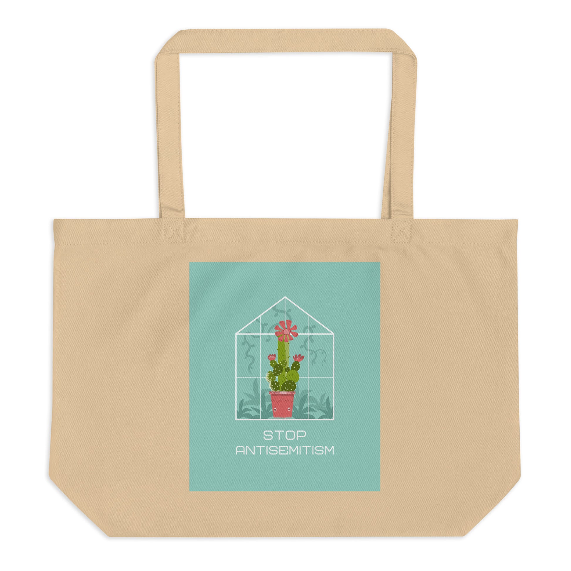 Stop Antisemitism | Plants & Flowers Edition | Large Organic Tote Bag