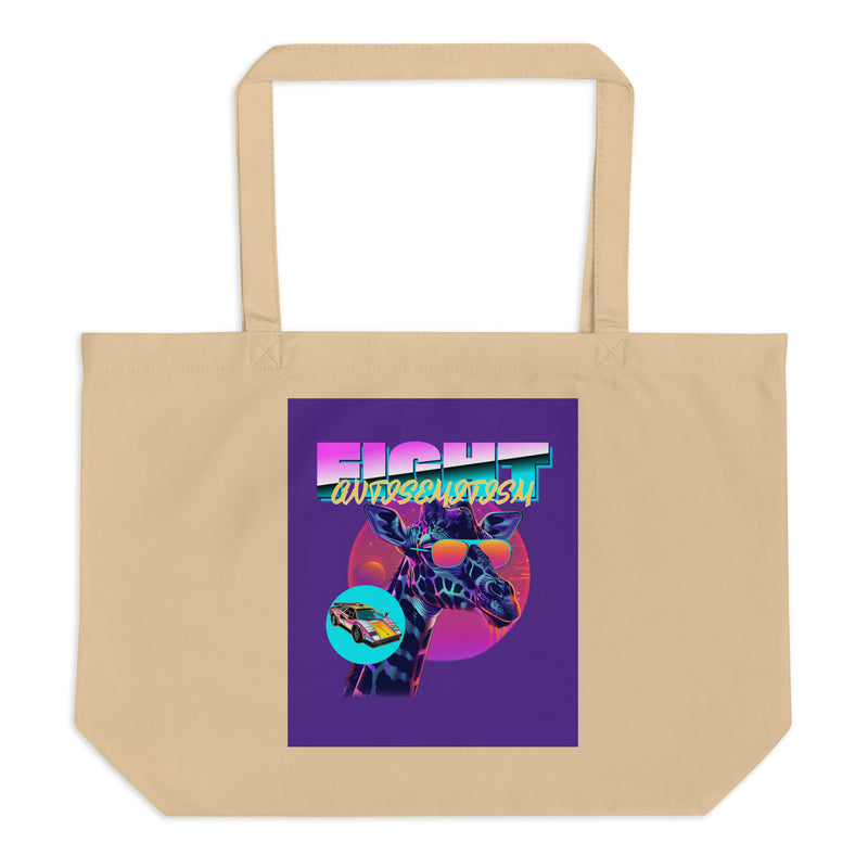 Retro Neon Animal | Fight Antisemitism | Large Organic Tote Bag