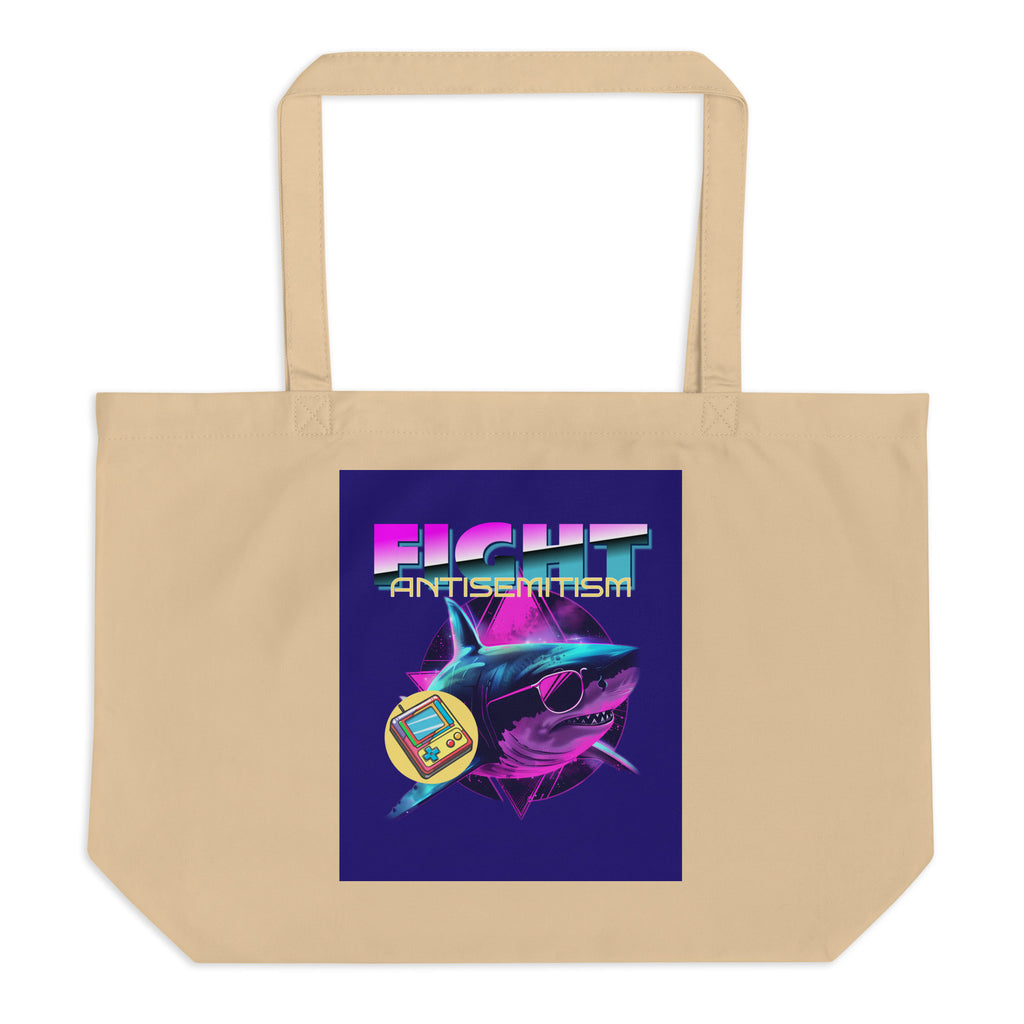 Retro Neon Animal | Fight Antisemitism | Large Organic Tote Bag